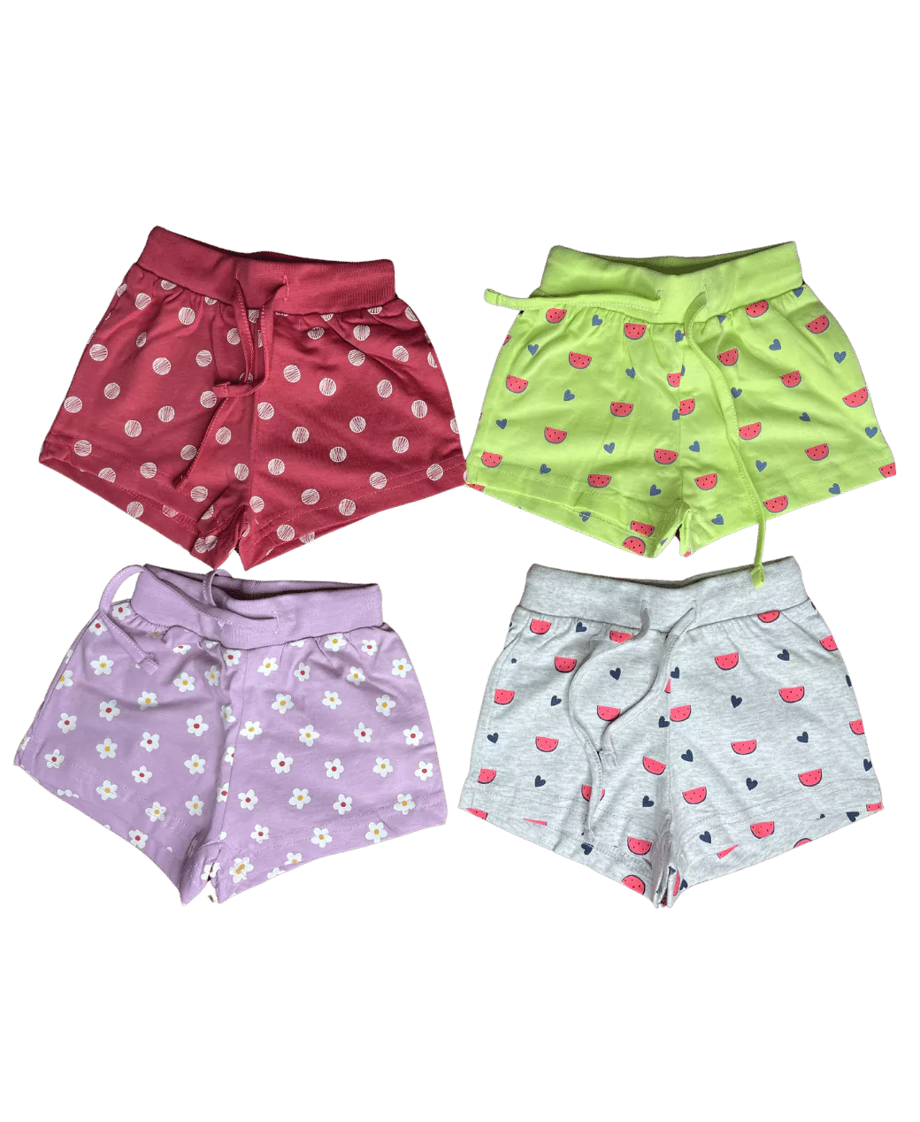 Smart Cotton Casual Shorts for Girls - Pack of 2 (Assorted)