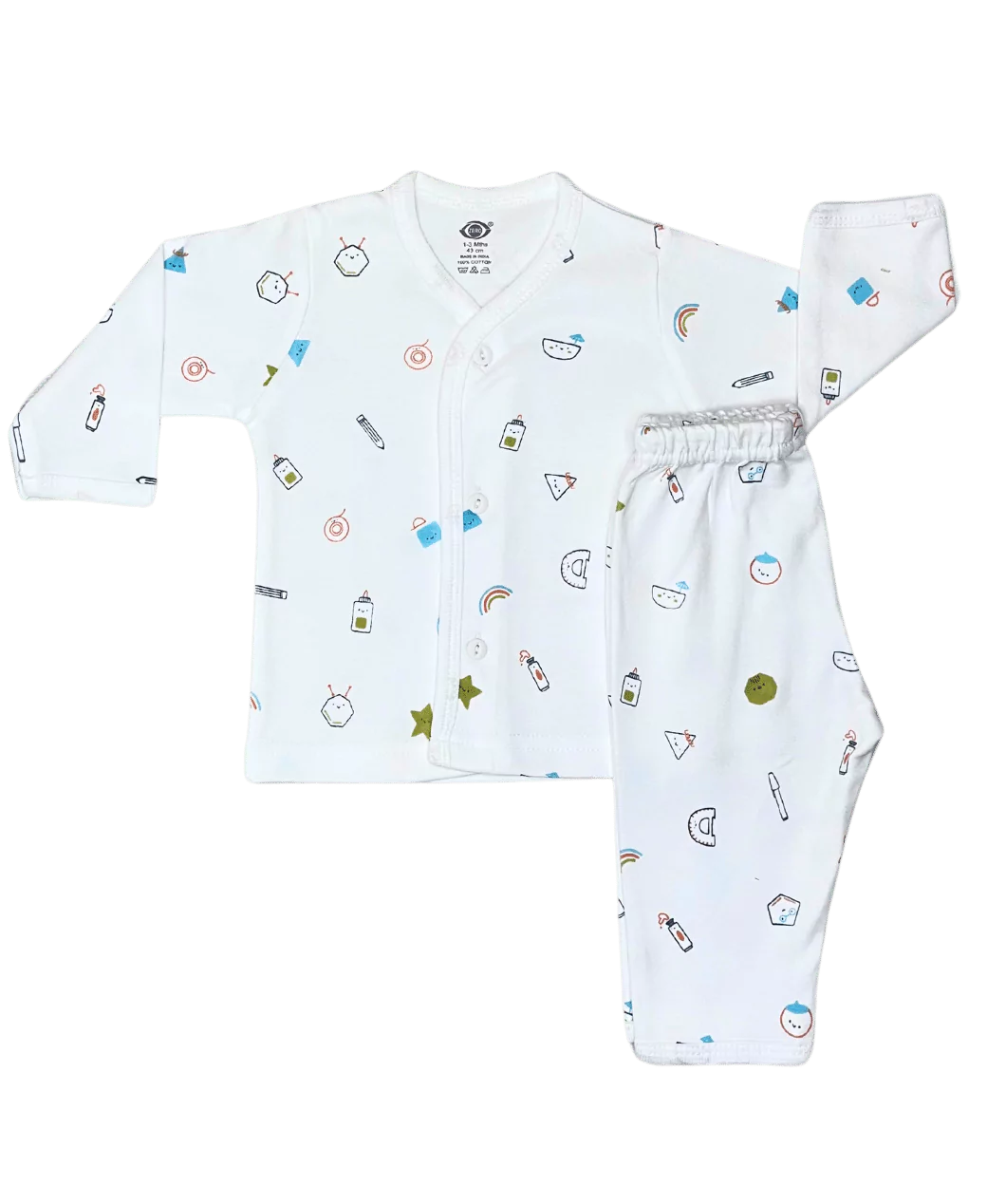 White Prints Full Sleeve Jabla and Leggings (Assorted)