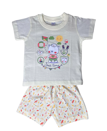 Teddie Half Sleeve Tshirt and Shorts Set