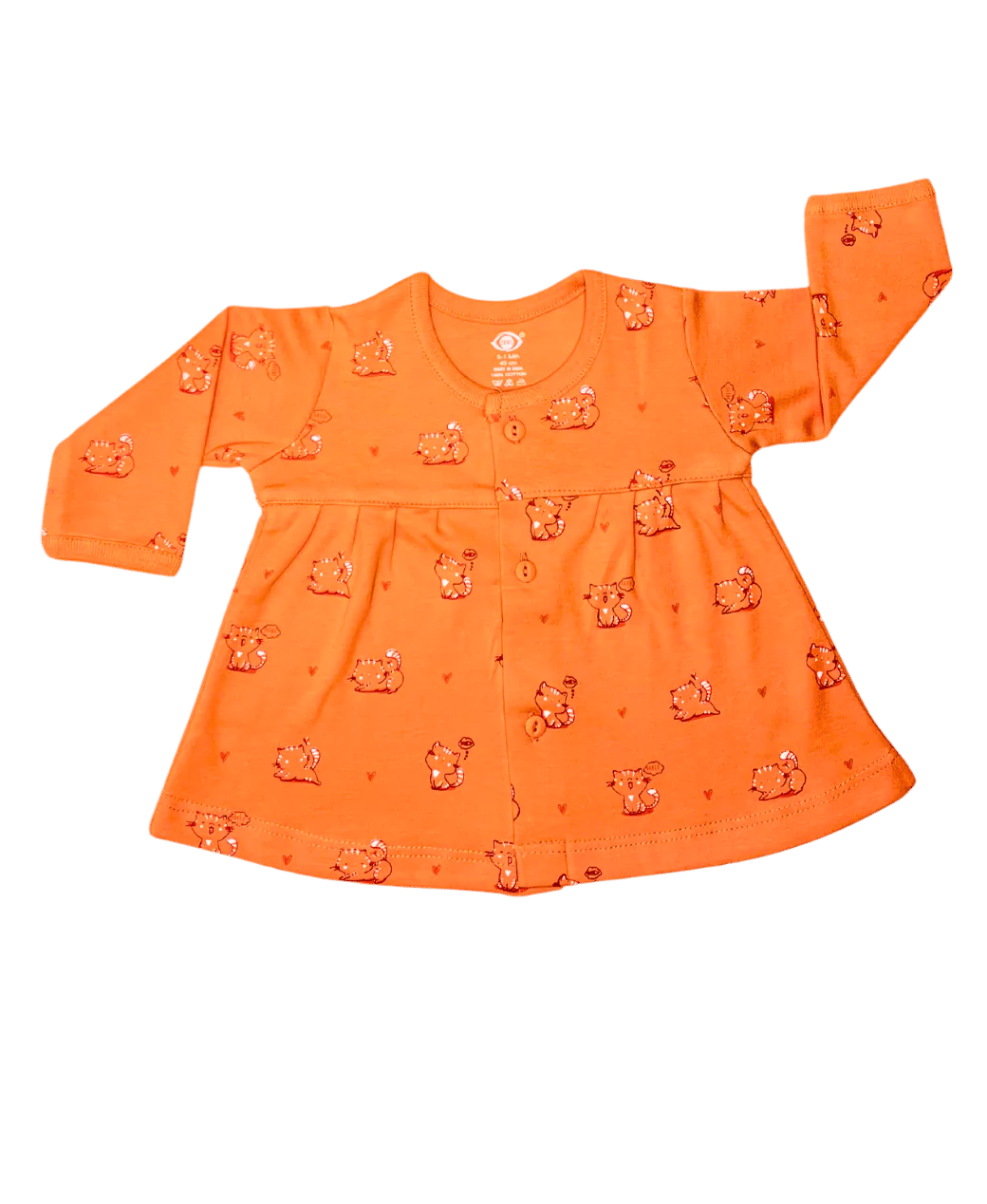 Cute Print Baby Frock Full Sleeve Pack of 2 (Assorted)