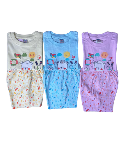 Teddie Half Sleeve Tshirt and Shorts Set