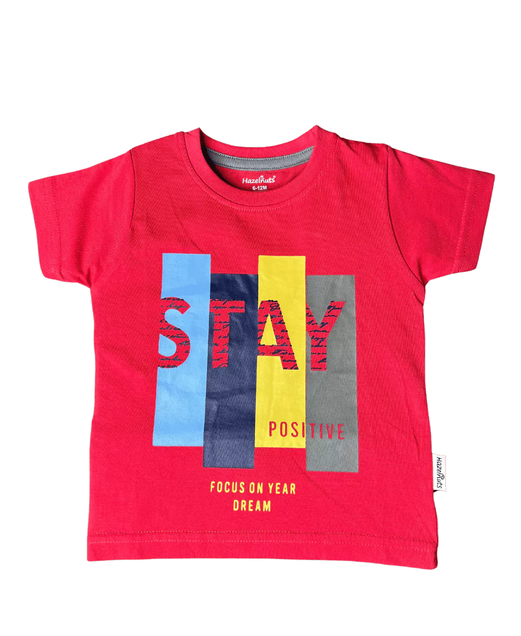 Stay Positive Contrasting Half Sleeve Tshirt and Shorts