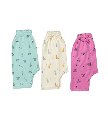 Printed PastelCo Diaper Leggings Pack of 3 (Assorted)