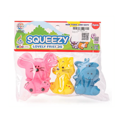 Squeezy Animal Friends Pack of 3 (Assorted)