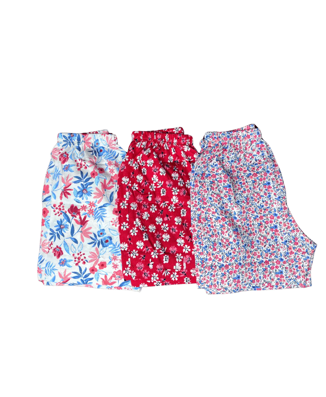 Girls Colourful Cotton Shorts - Pack of 3 (Assorted)