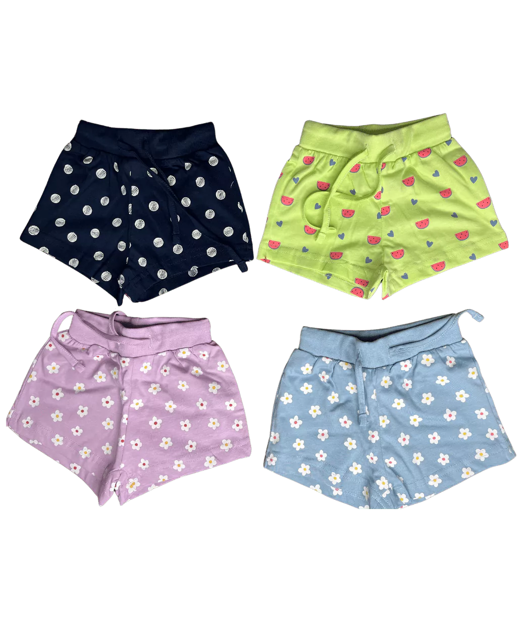 Smart Cotton Casual Shorts for Girls - Pack of 2 (Assorted)