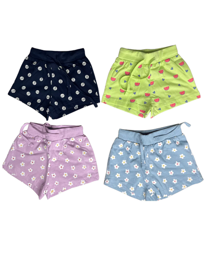 Smart Cotton Casual Shorts for Girls - Pack of 2 (Assorted)