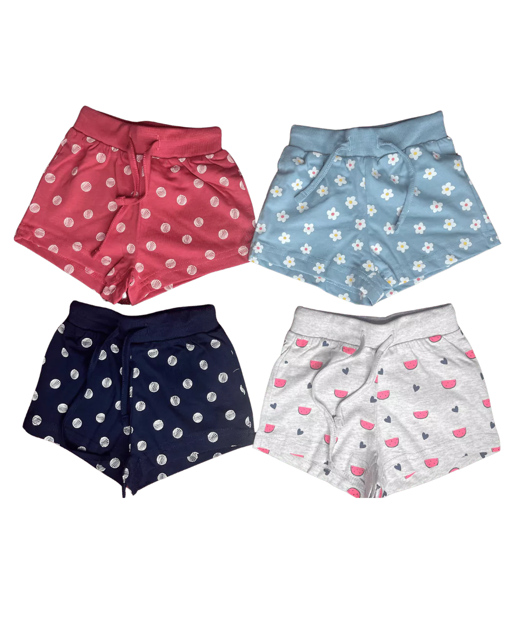 Smart Cotton Casual Shorts for Girls - Pack of 2 (Assorted)