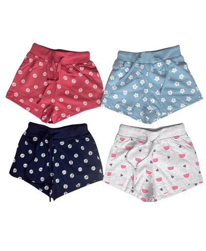 Smart Cotton Casual Shorts for Girls - Pack of 2 (Assorted)