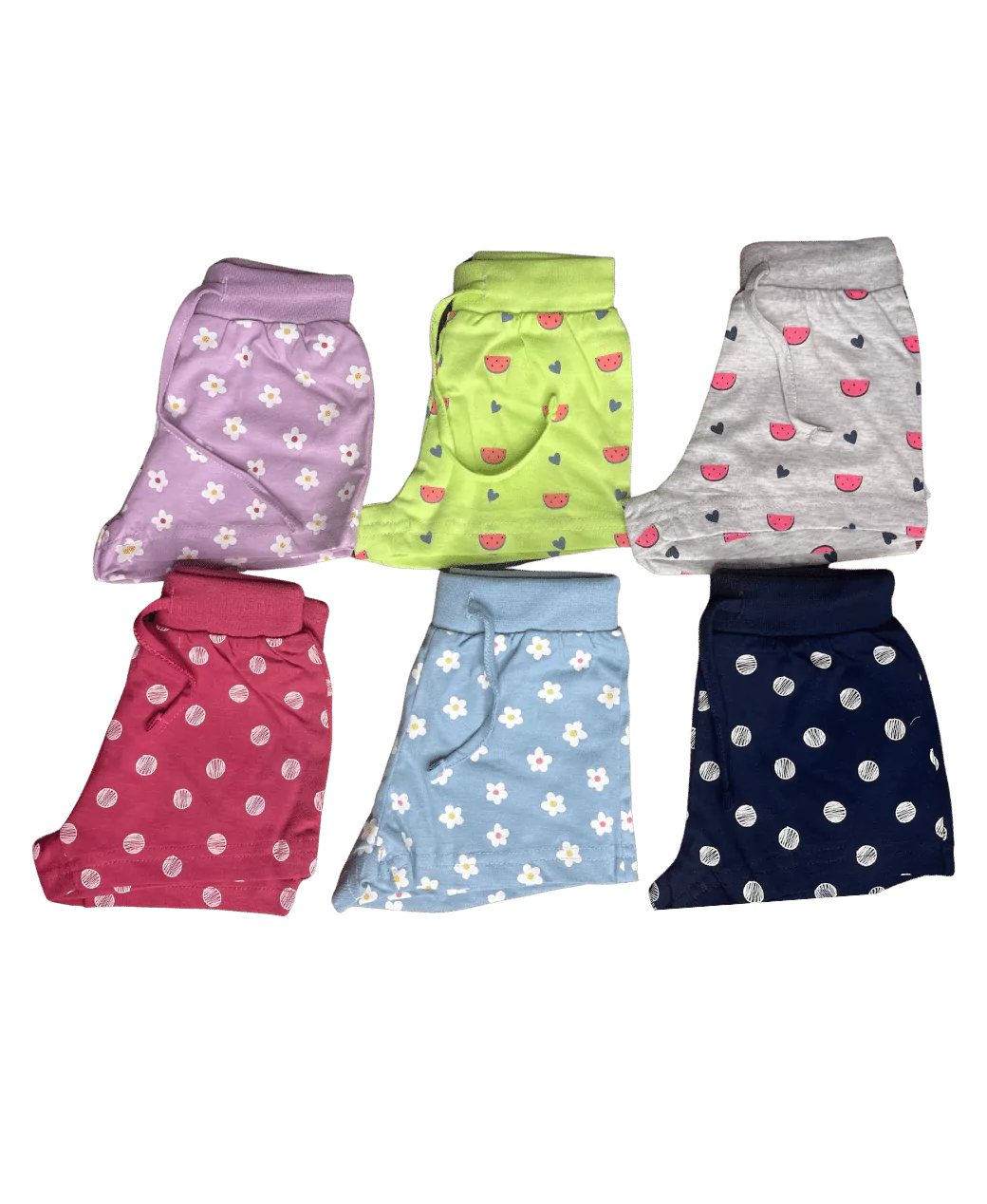 Smart Cotton Casual Shorts for Girls - Pack of 2 (Assorted)