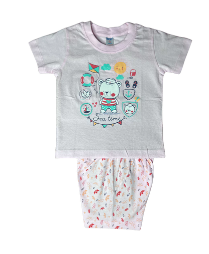 Teddie Half Sleeve Tshirt and Shorts Set