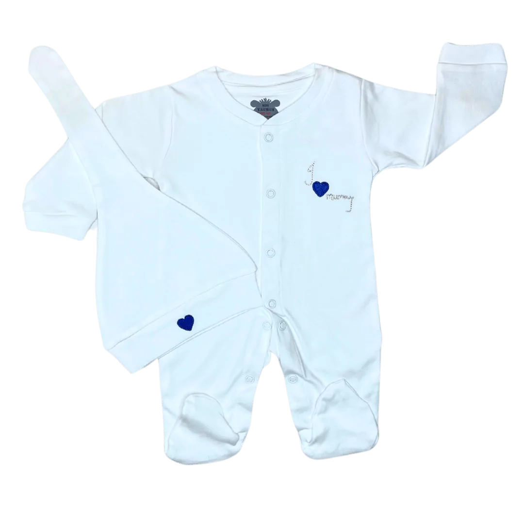 Premium Full Length Bootie White Romper with Cap (Assorted)