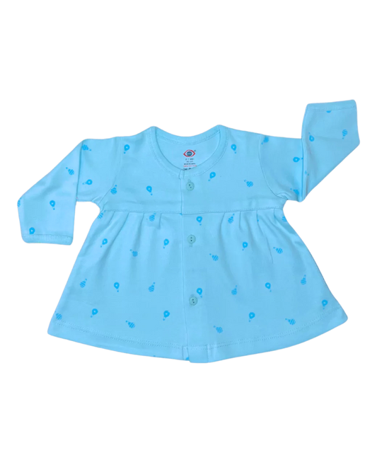 Cute Print Baby Frock Full Sleeve Pack of 2 (Assorted)